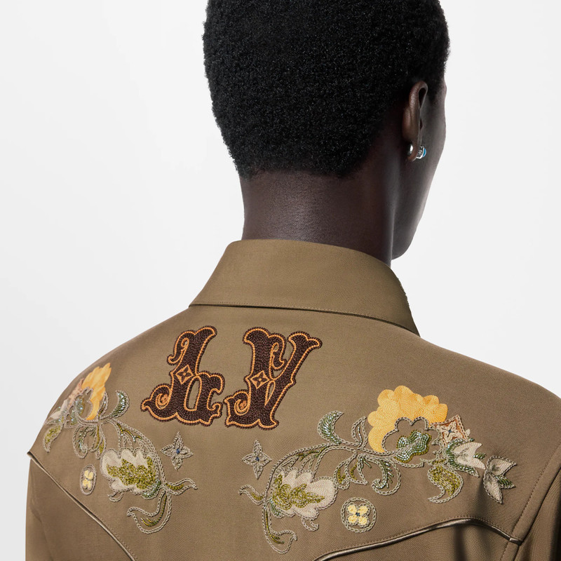 Embroidered Long-Sleeved Wool Shirt 5