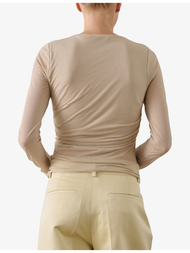 soeur Gaia Gathered-Detail Cotton-Blend Top outlook