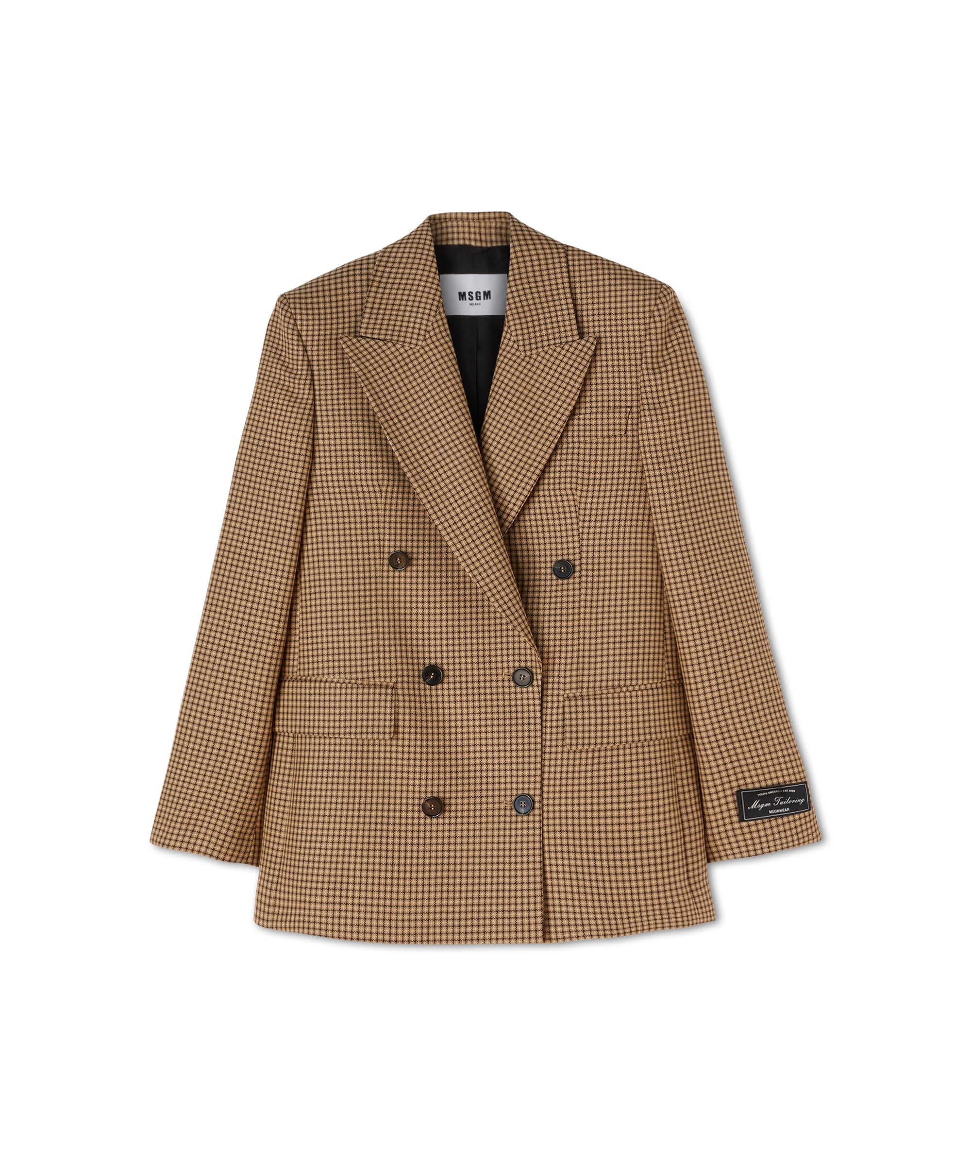 Double-breasted wool jacket with "Houndstooth Check" motif - 1