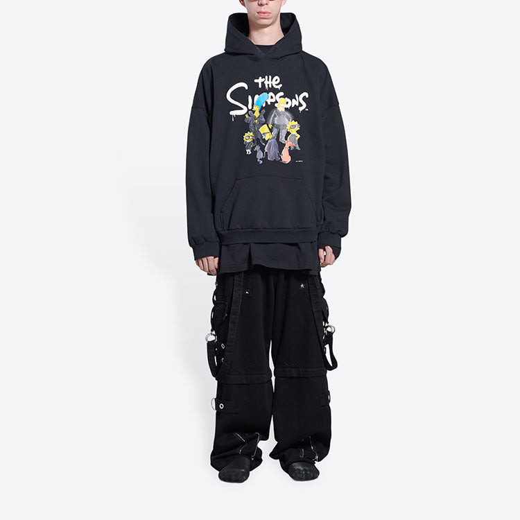Balenciaga x THE SIMPSONS Cotton Hoodie Wide Fit 'Black' 674986TLVG81000 - 3