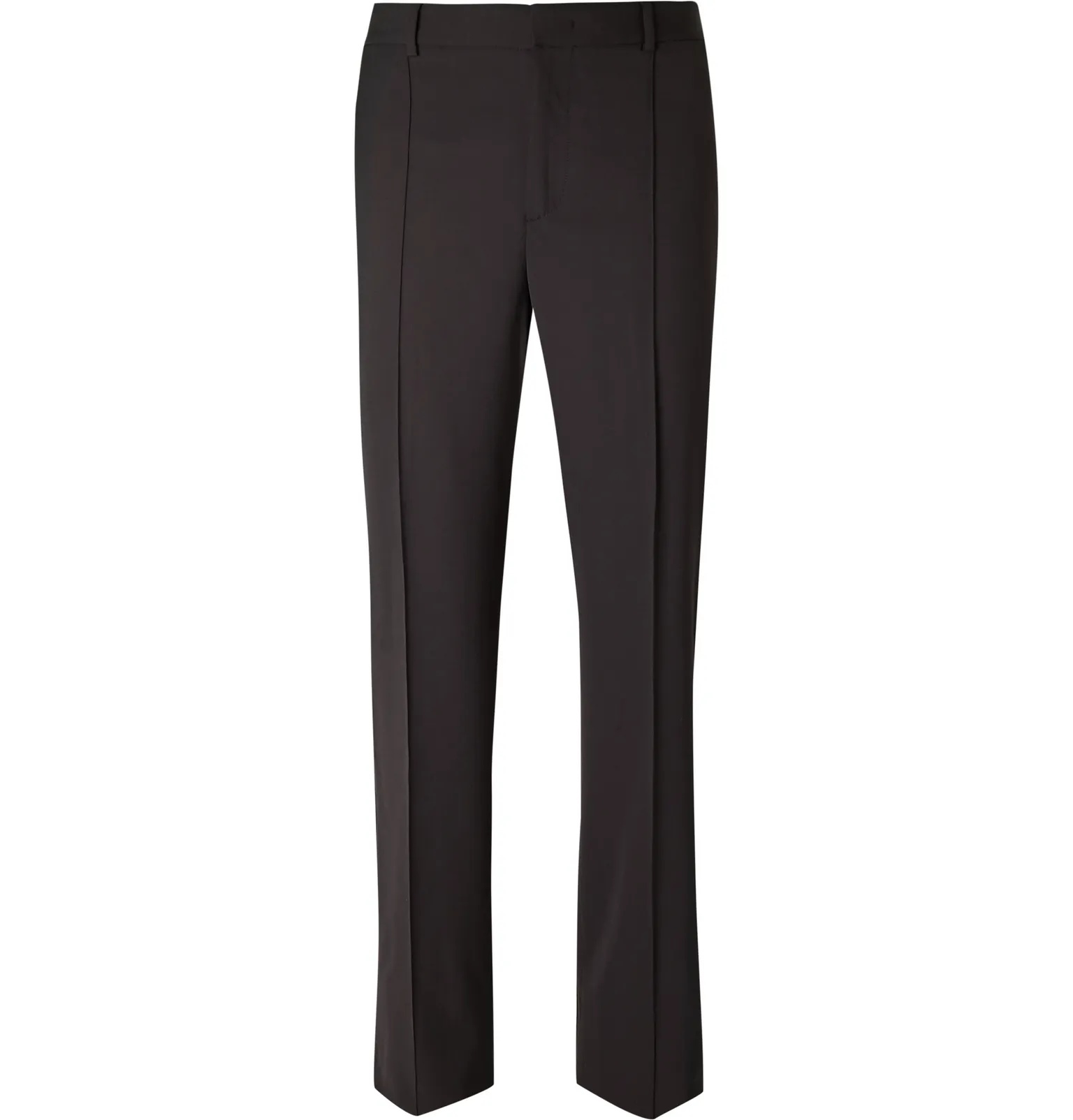 Wide-Leg Grosgrain-Trimmed Tech-Wool Trousers - 1