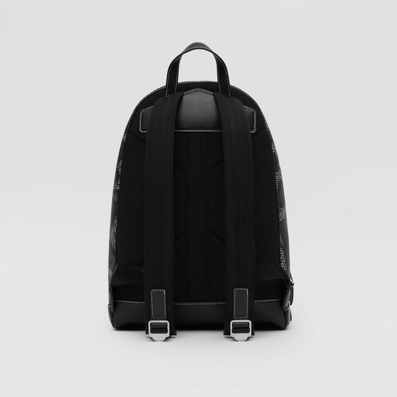 Monogram Print E-canvas Backpack 10