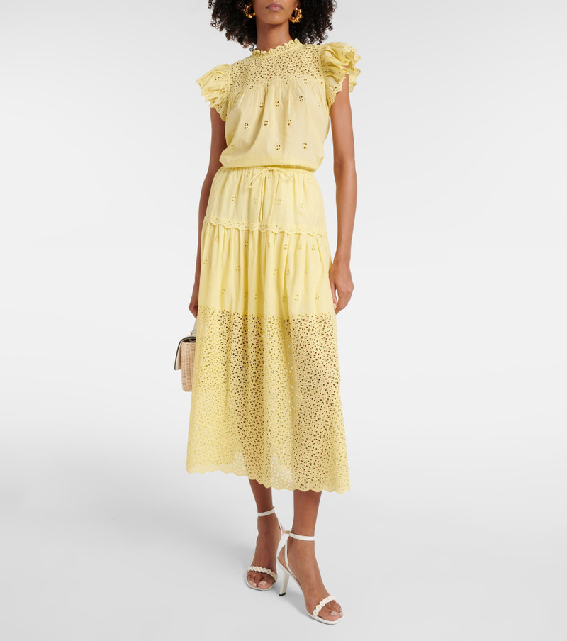 ULLA JOHNSON Lucia cotton voile maxi skirt outlook
