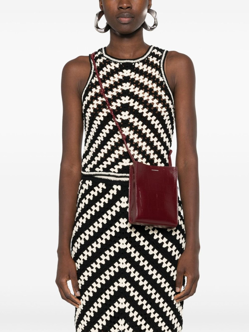 Jil Sander croc-embossed leather shoulder bag outlook