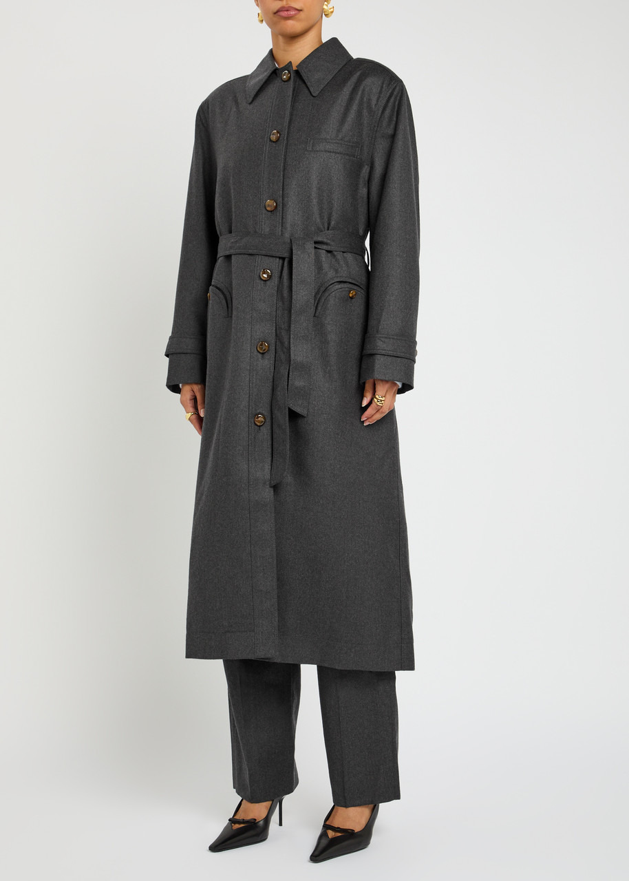 Blaze Milano Basotto Belted Wool Trench Coat - 2
