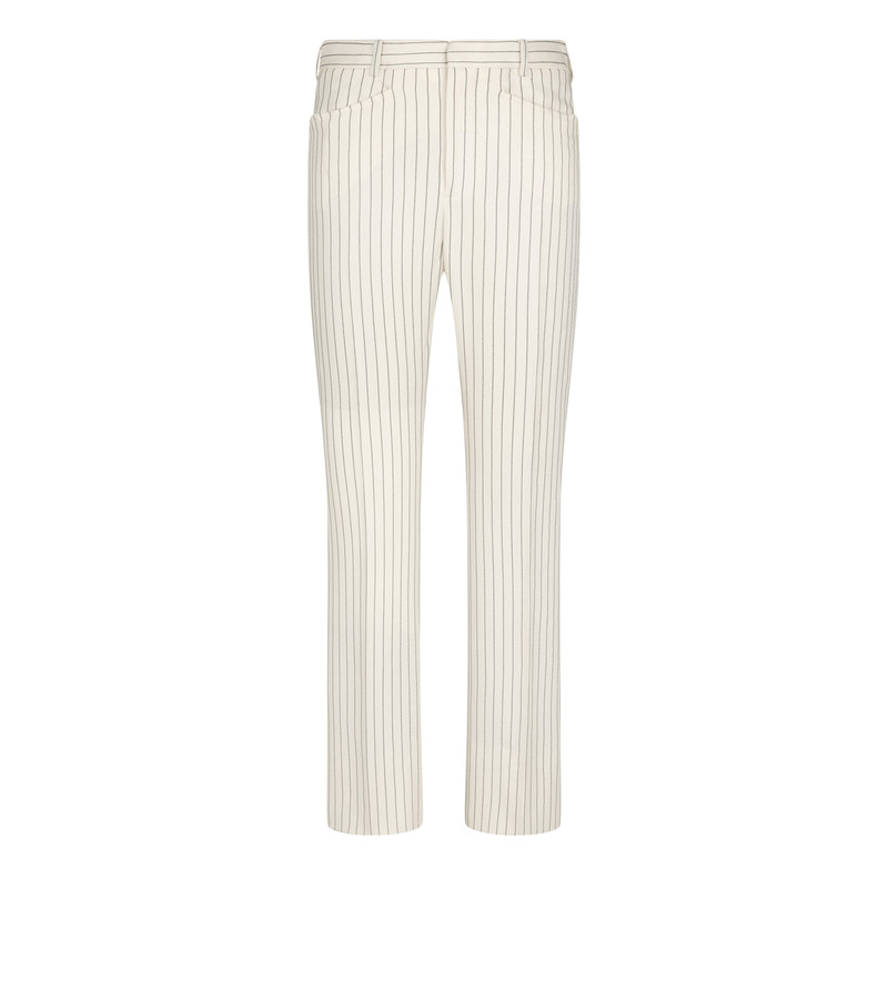 STRIPED WOOL과 SILK BLEND "WALLIS" TAILORED 팬츠 - 1