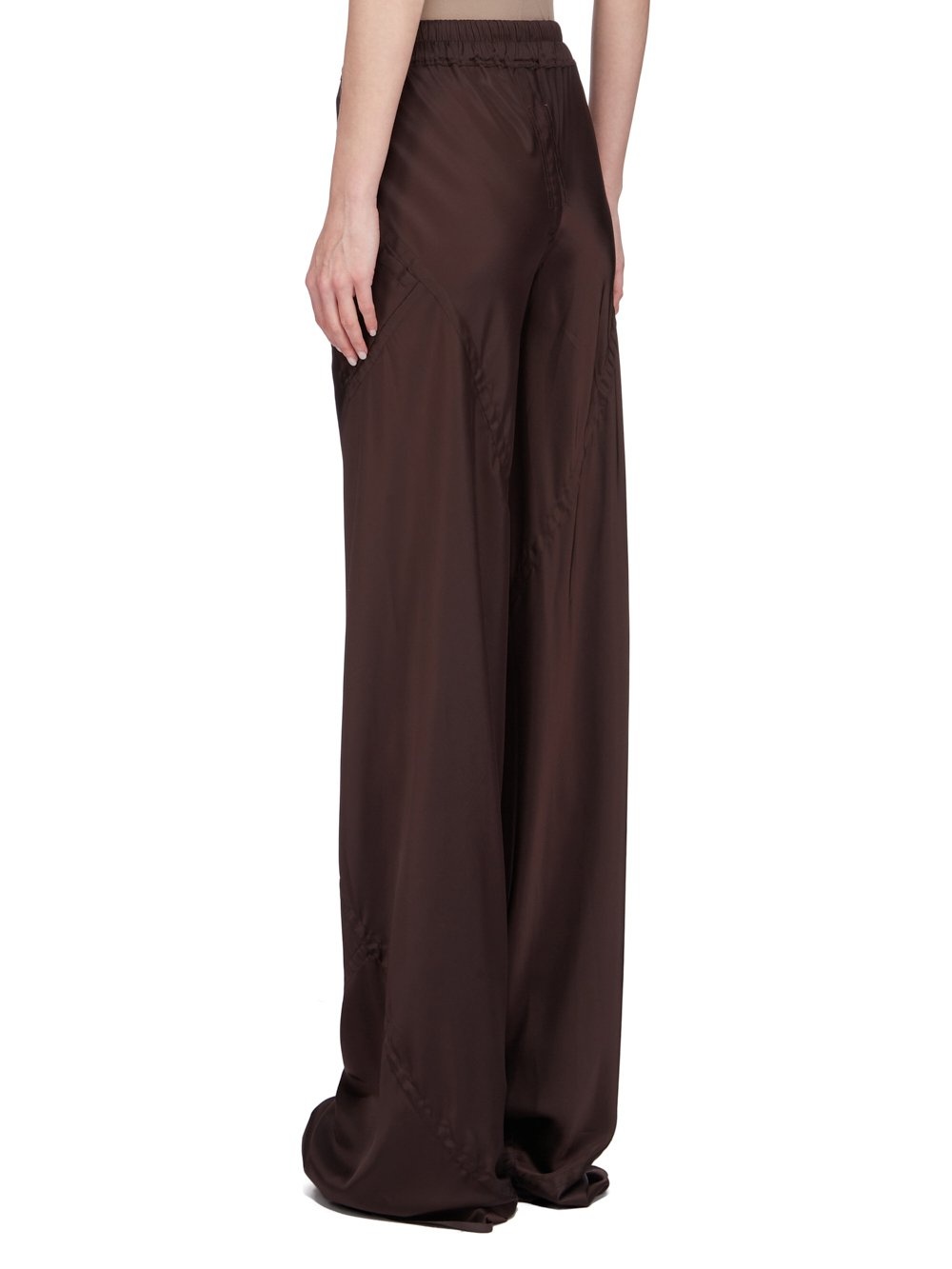 パンツ RICK OWENS Women Straight Pants RP02D3329 BROWN Rick Owens Women's' Bias Cut Satin Pants in Brown | LN-CC®