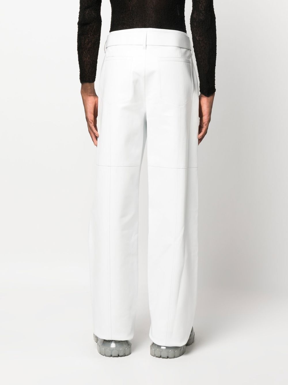 leather belted Citi trousers - 4