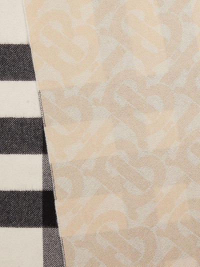 Burberry monogram-pattern cashmere scarf outlook