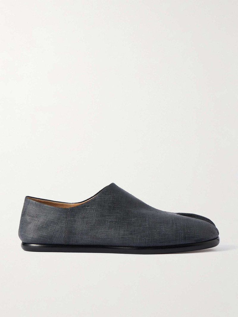 Tabi Split-Toe Collapsible-Heel Textured-Leather Loafers - 1