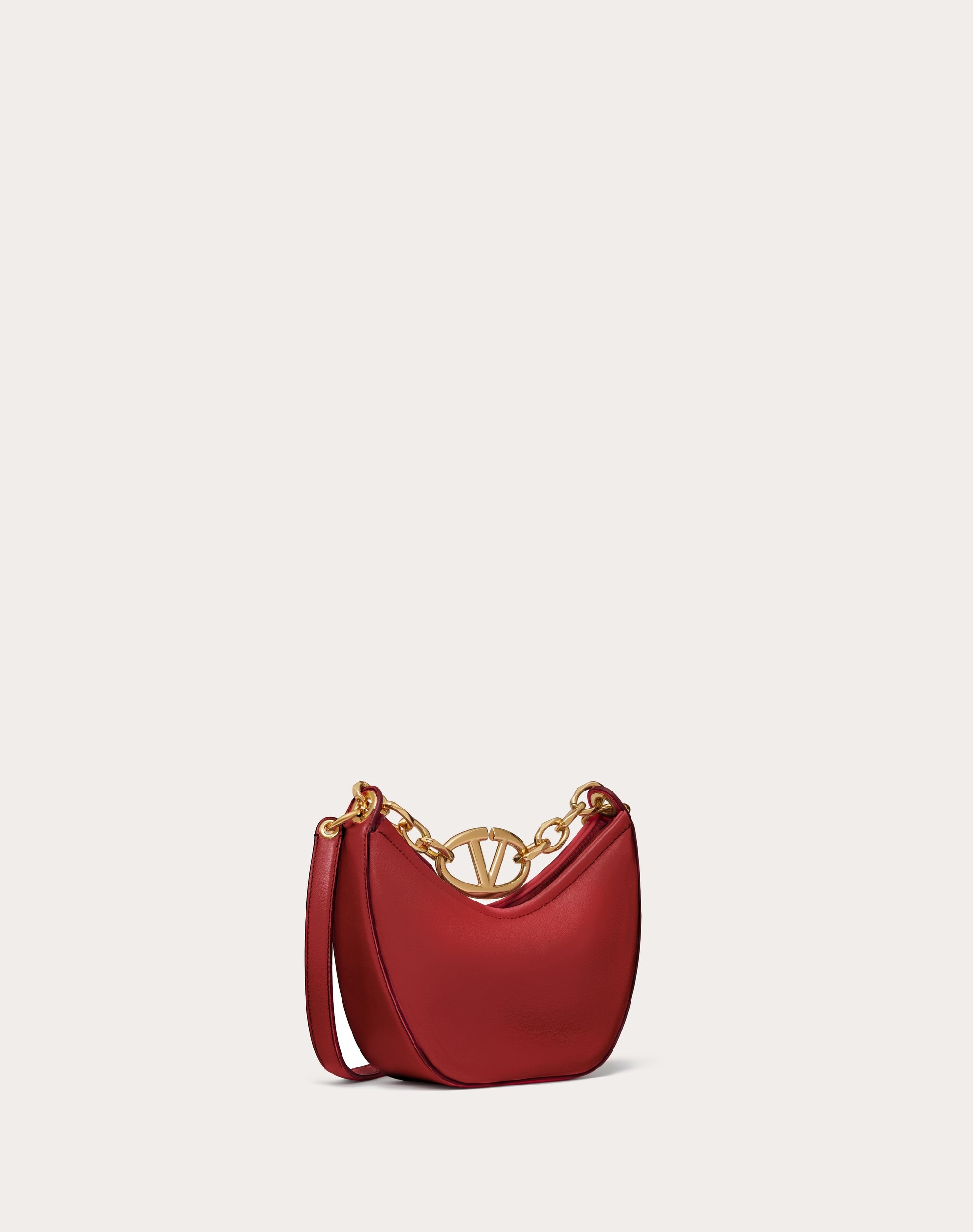 VLOGO MOON MINI HOBO BAG IN NAPPA LEATHER WITH CHAIN - 3