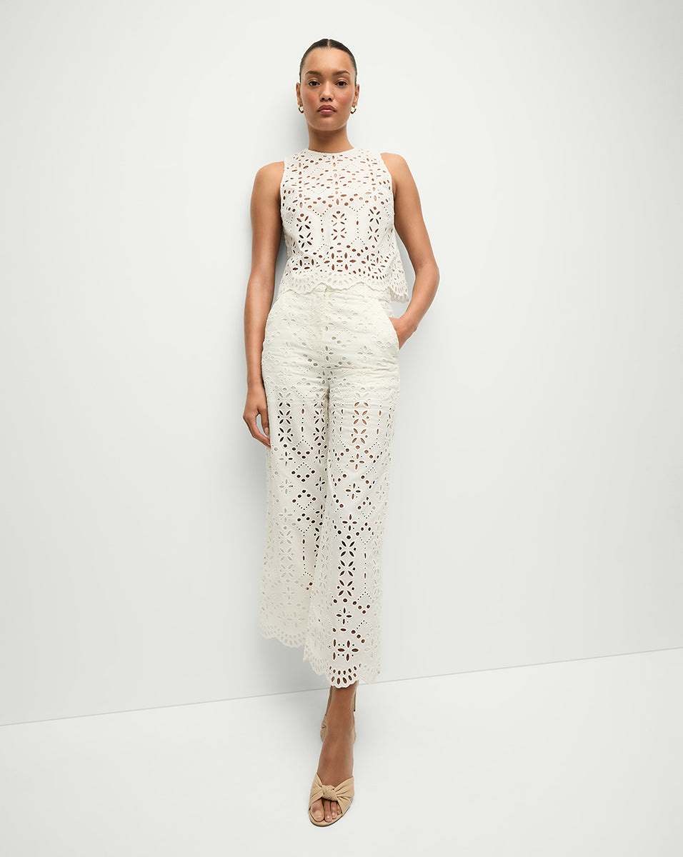 ADELYN COTTON EYELET TANK - 6