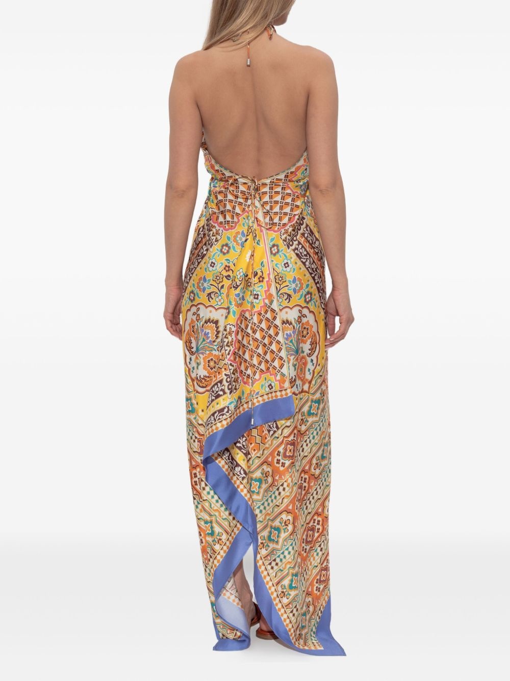 halter-neck patterned dress - 4