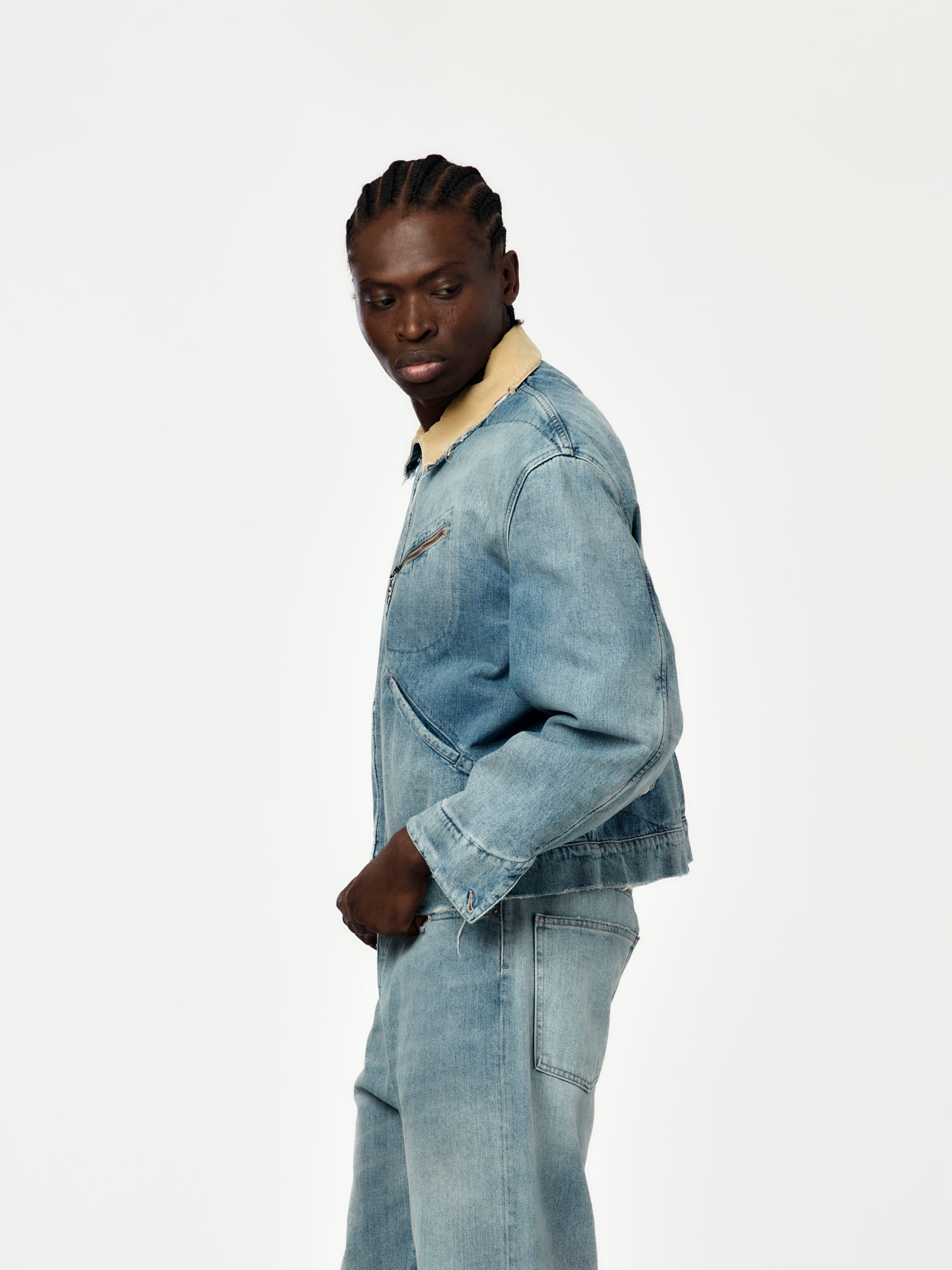 JAPANESE DENIM SPORTS JACKET (LIGHT BLUE) - 2