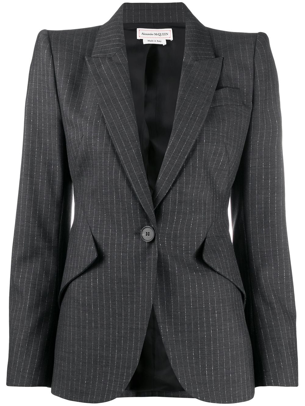 pinstripe single-breasted blazer - 1