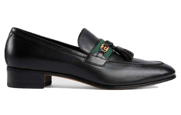 Gucci Interlocking G Tassel Leather Loafers 'Black' 624720-1W610-1066 - 2