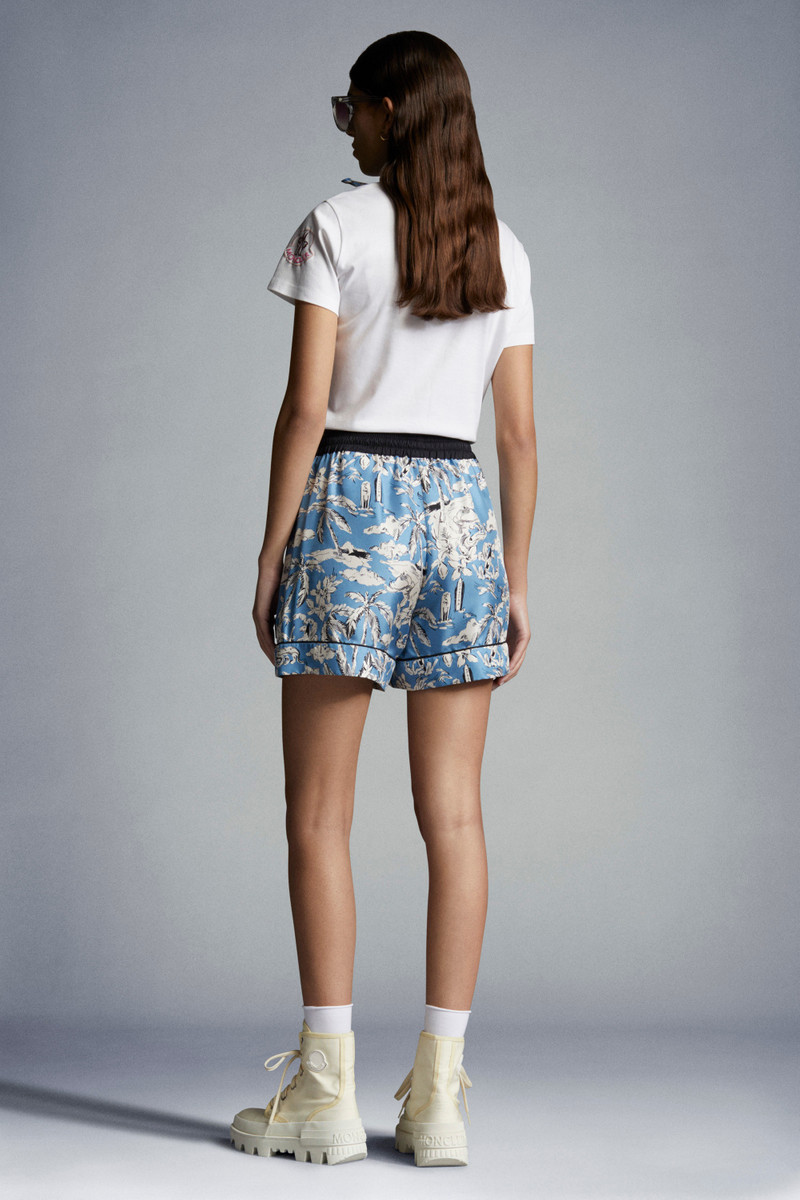 Palm Print Silk Shorts 5
