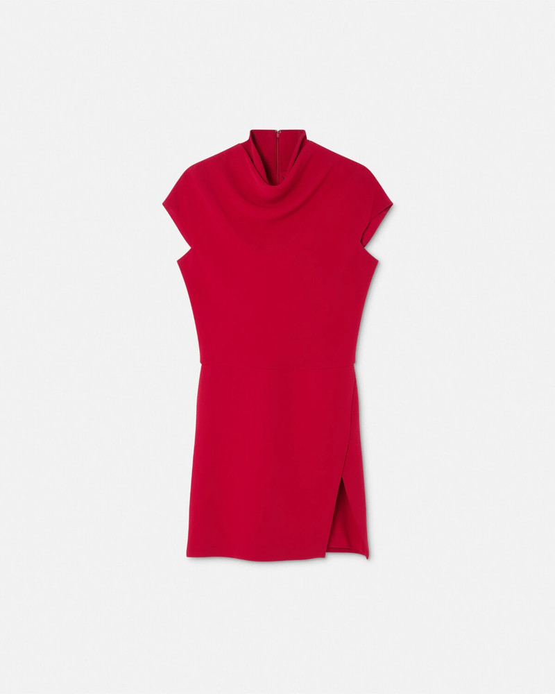 Cady Draped-Neck Slit Mini Dress 1