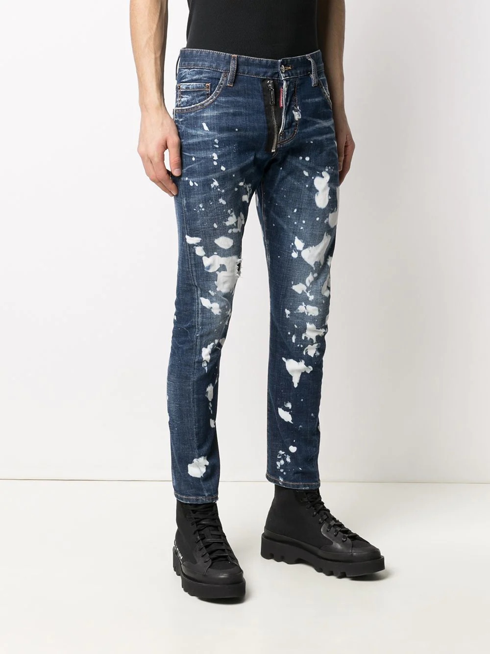 paint-splatter straight-leg jeans - 3