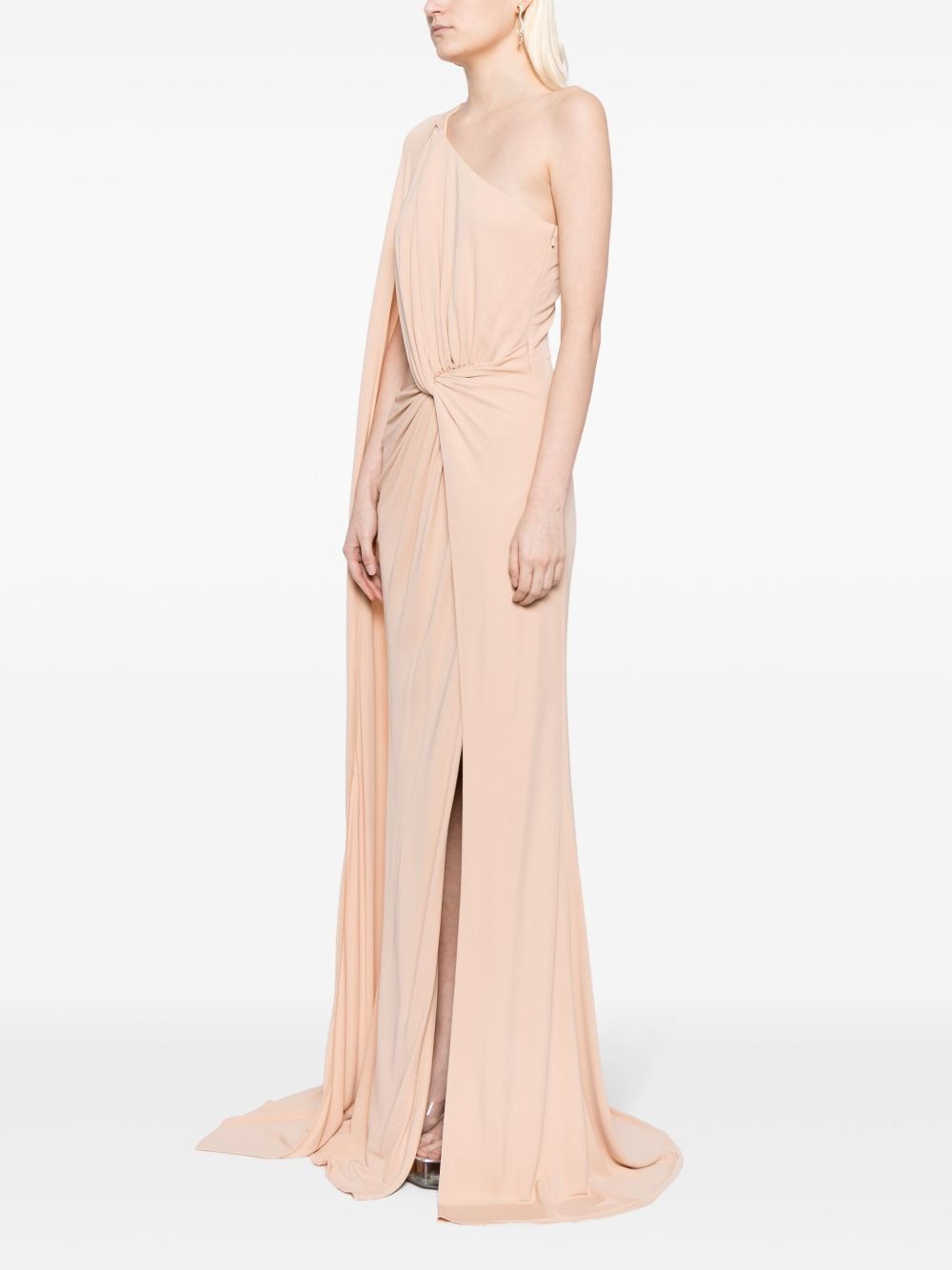 one-shoulder jersey gown - 3