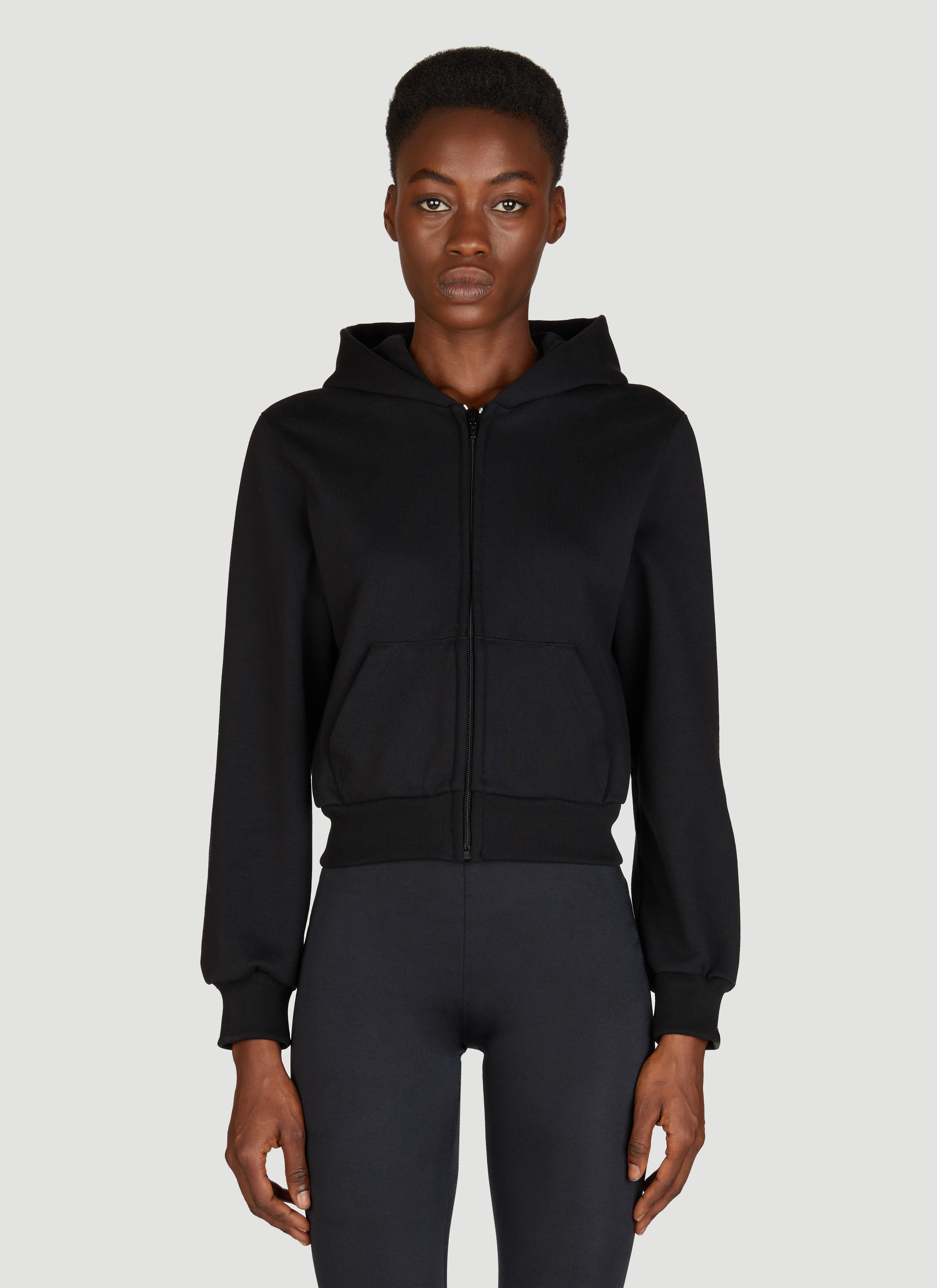 Fitted Zip-Up Hooded Sweatshirt - 1