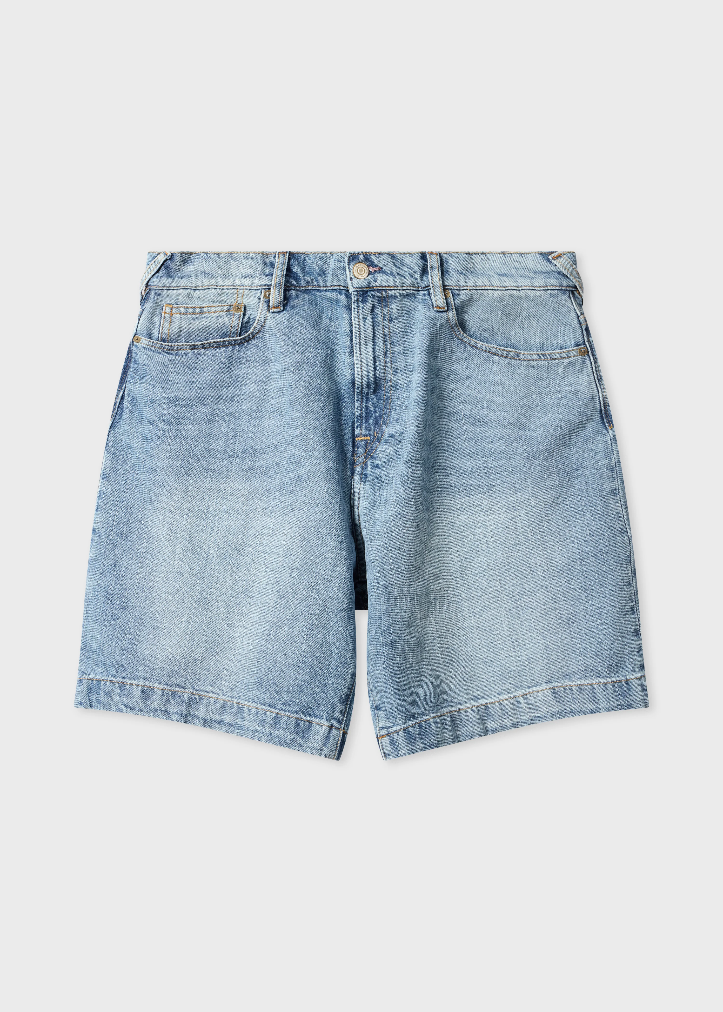 Relaxed-Fit Light-Wash Denim Shorts - 1