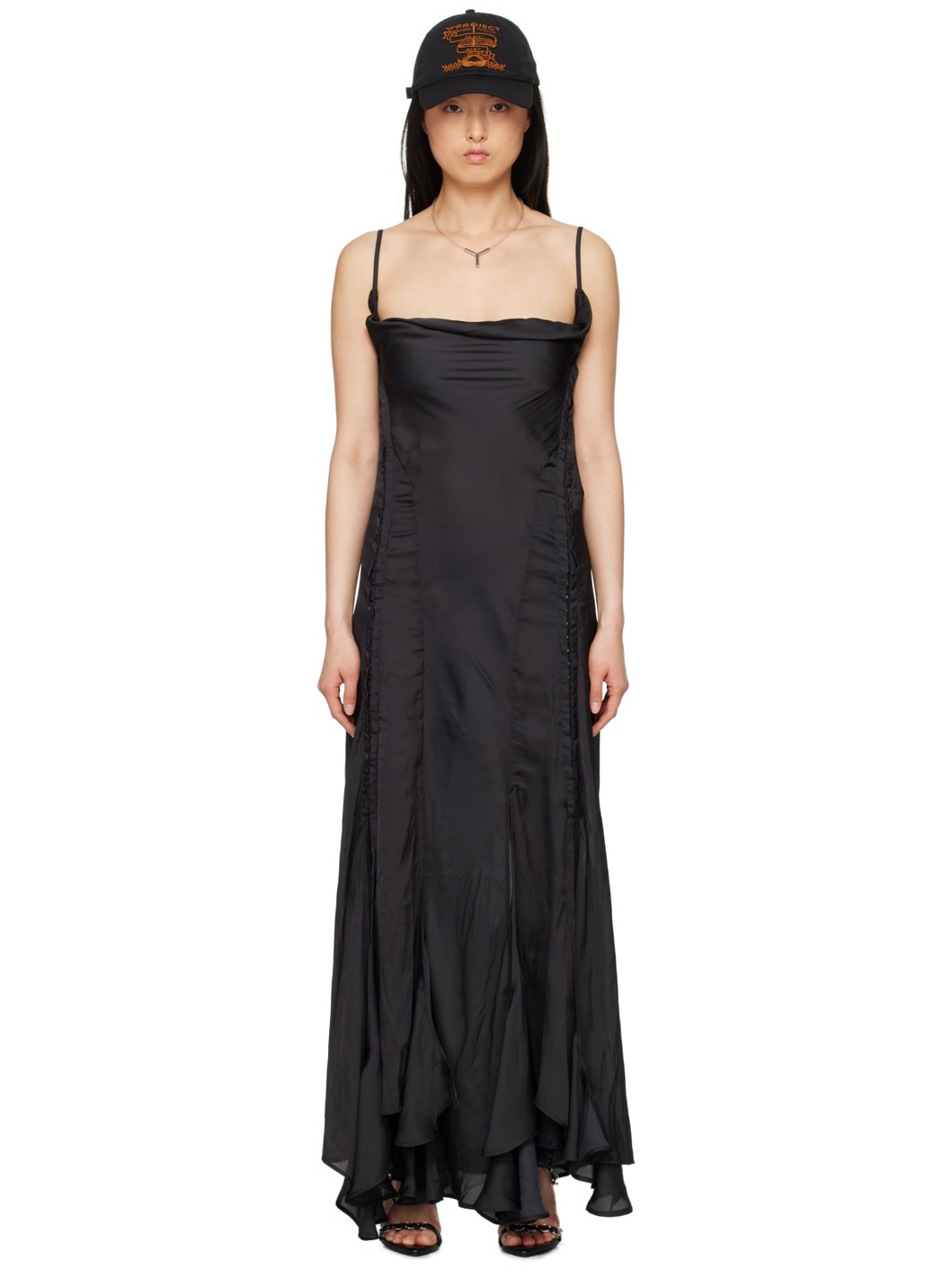 Black Hook-Eye Maxi Dress - 1