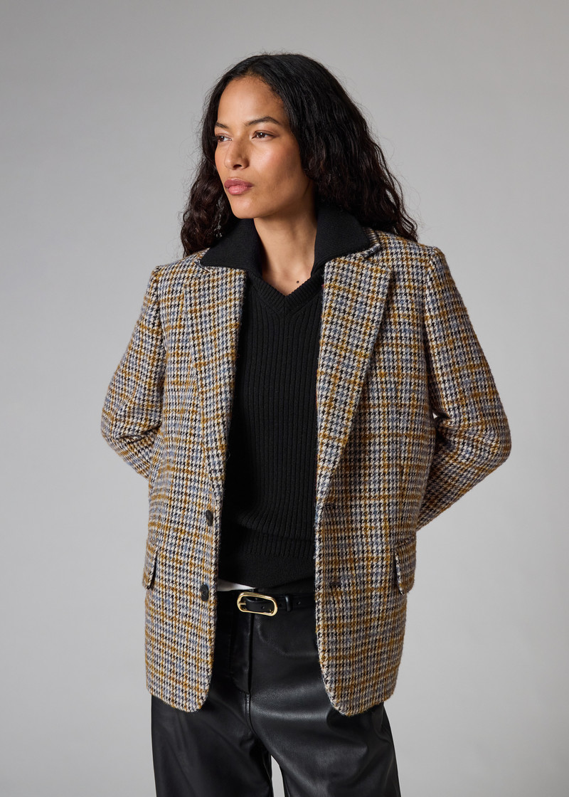 Women's Houndstooth Wool-Blend Blazer 9