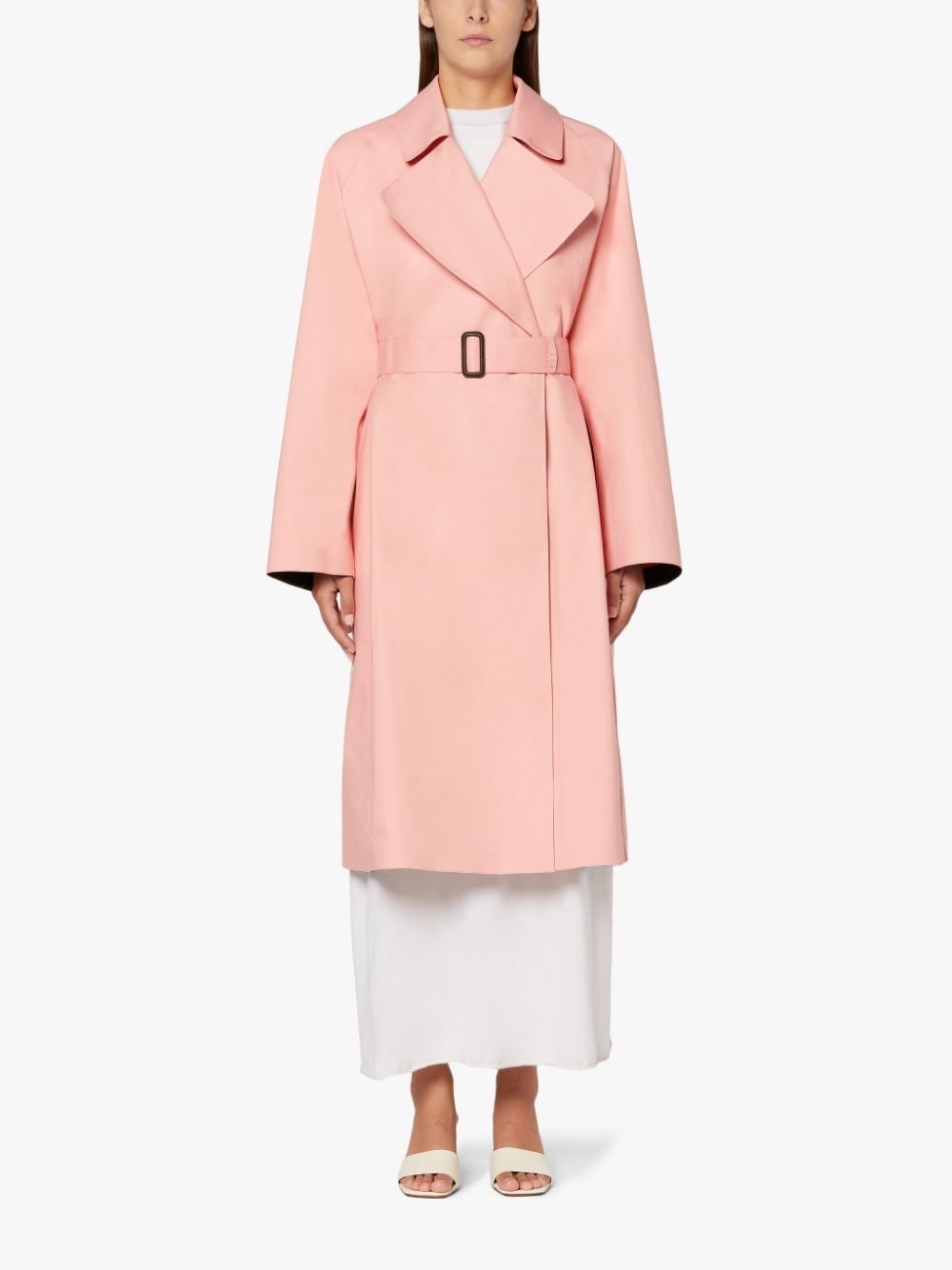 KINTORE PINK BONDED COTTON TRENCH COAT | LR-1039 - 3