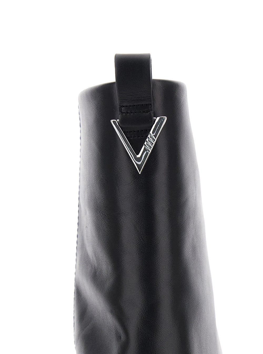 The Attico Women 'Robin' Black Boots With Square Toe And Logo Plaque On The Rear In Leather Woman - 4