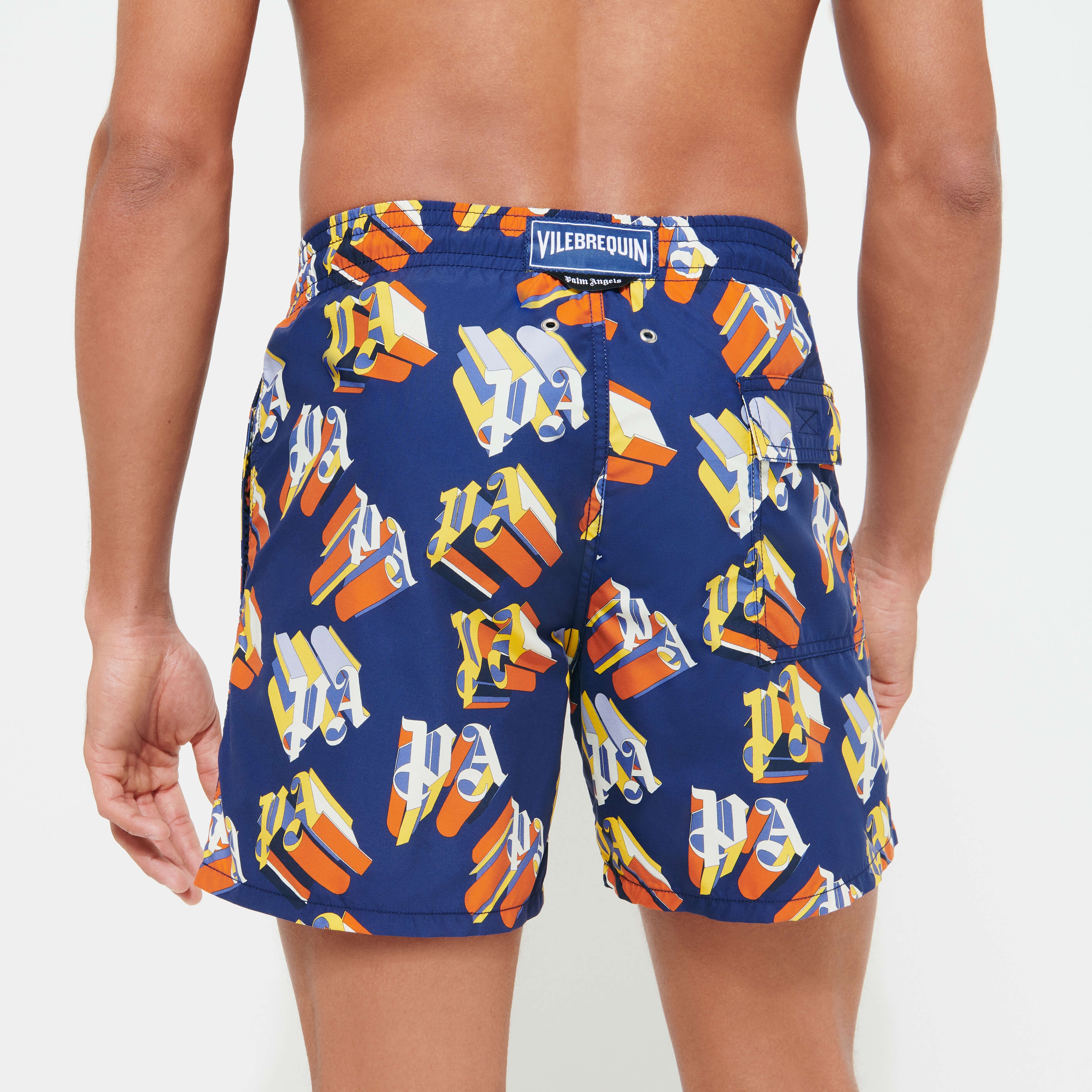 Men Swim Trunks Monogram 3D - Vilebrequin x Palm Angels - 4
