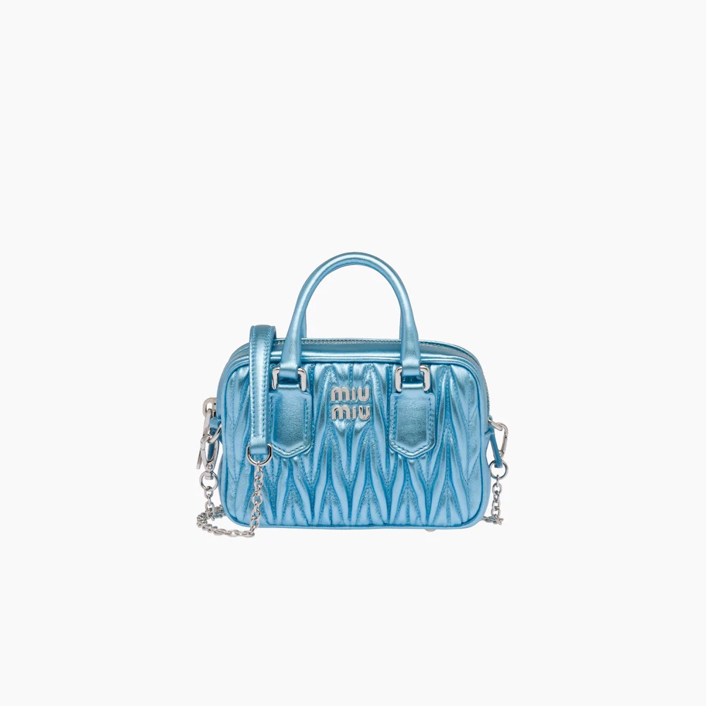 Matelassé nappa leather top-handle mini-bag - 1