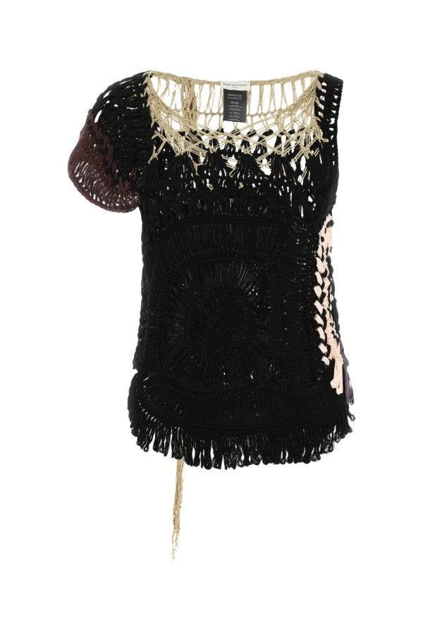 【送料&関税込】Dries Van Noten Black Crochet Top Dries van Noten, black crochet top - Unique Designer Pieces