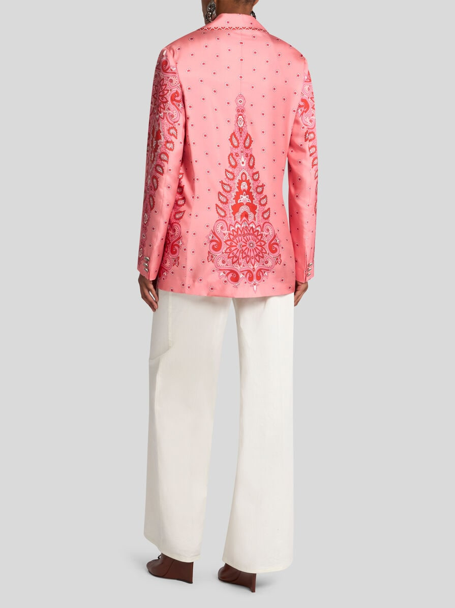 SILK TWILL JACKET WITH PEGASO BUTTONS - 4