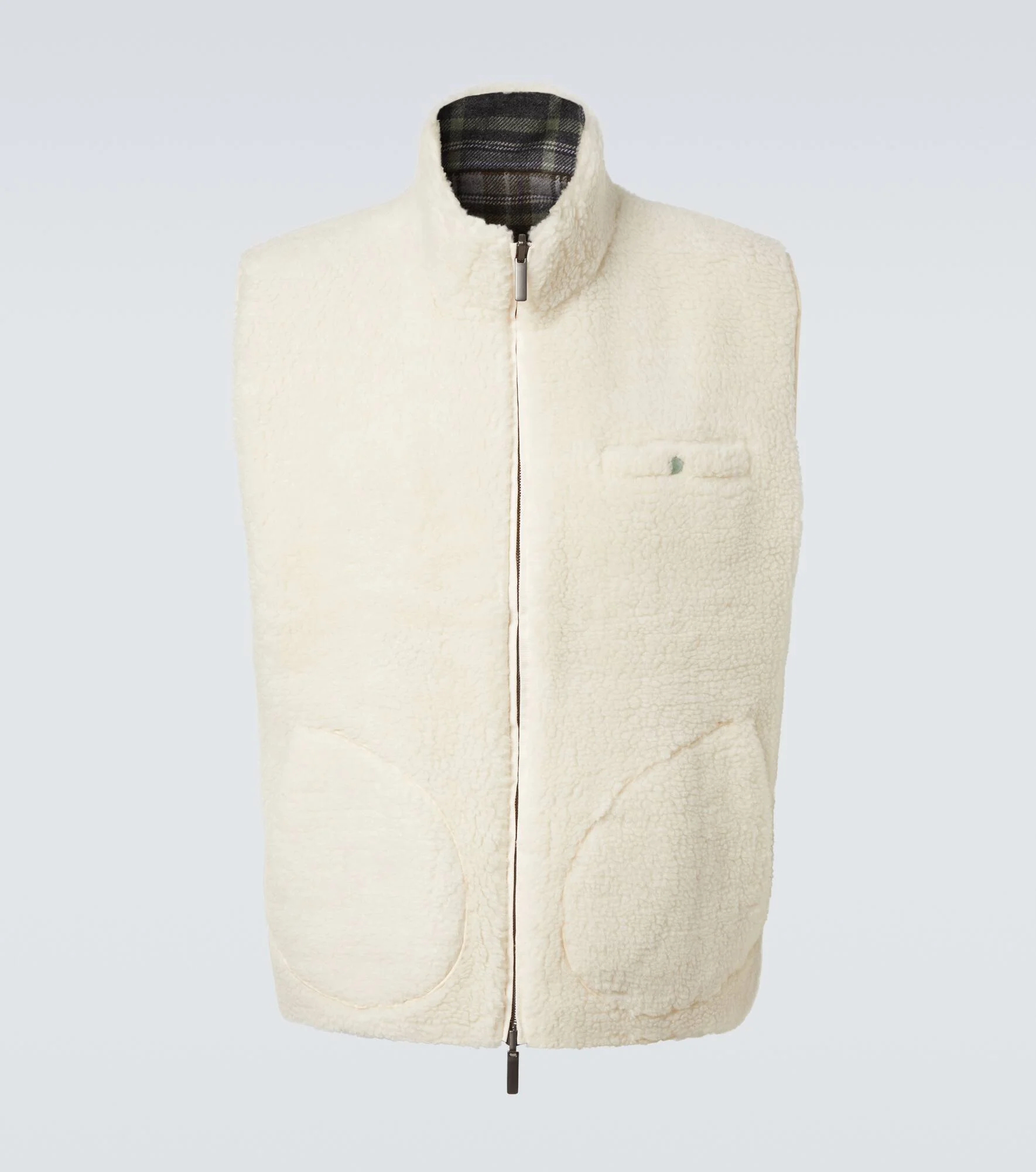 Reversible cashmere and wool vest - 1