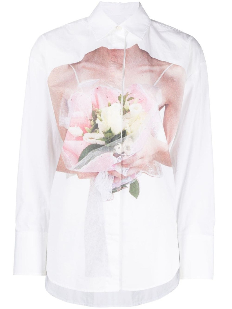 rose-print poplin shirt 1