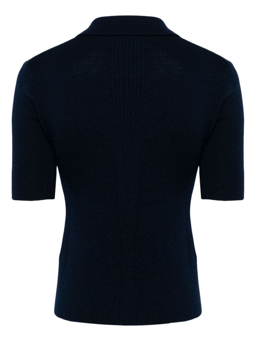 ribbed-knit wool polo shirt - 2