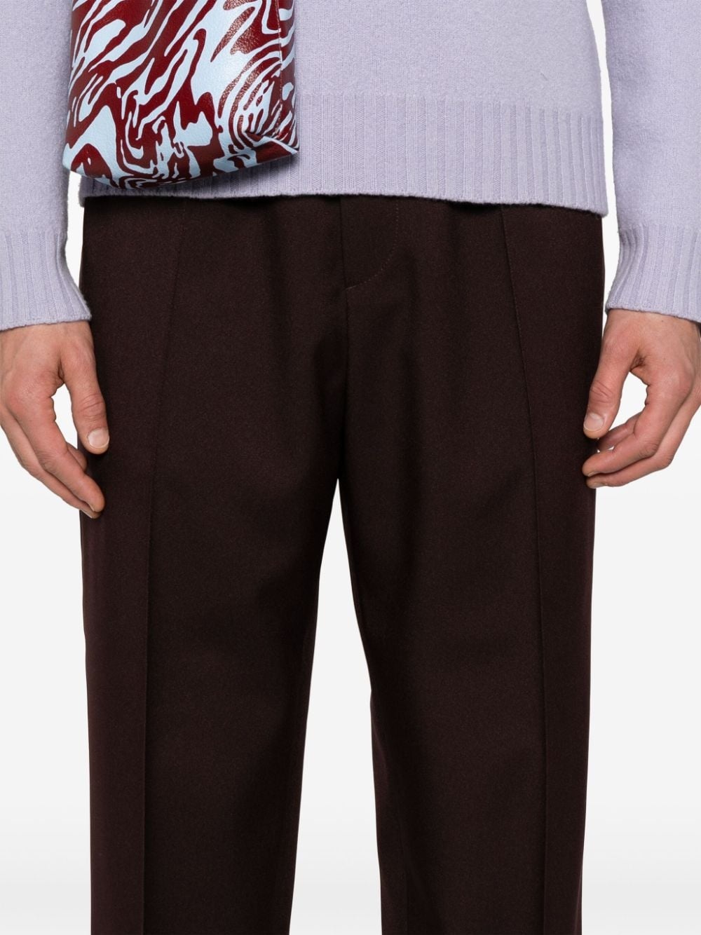elasticated-waist straight-leg trousers - 5