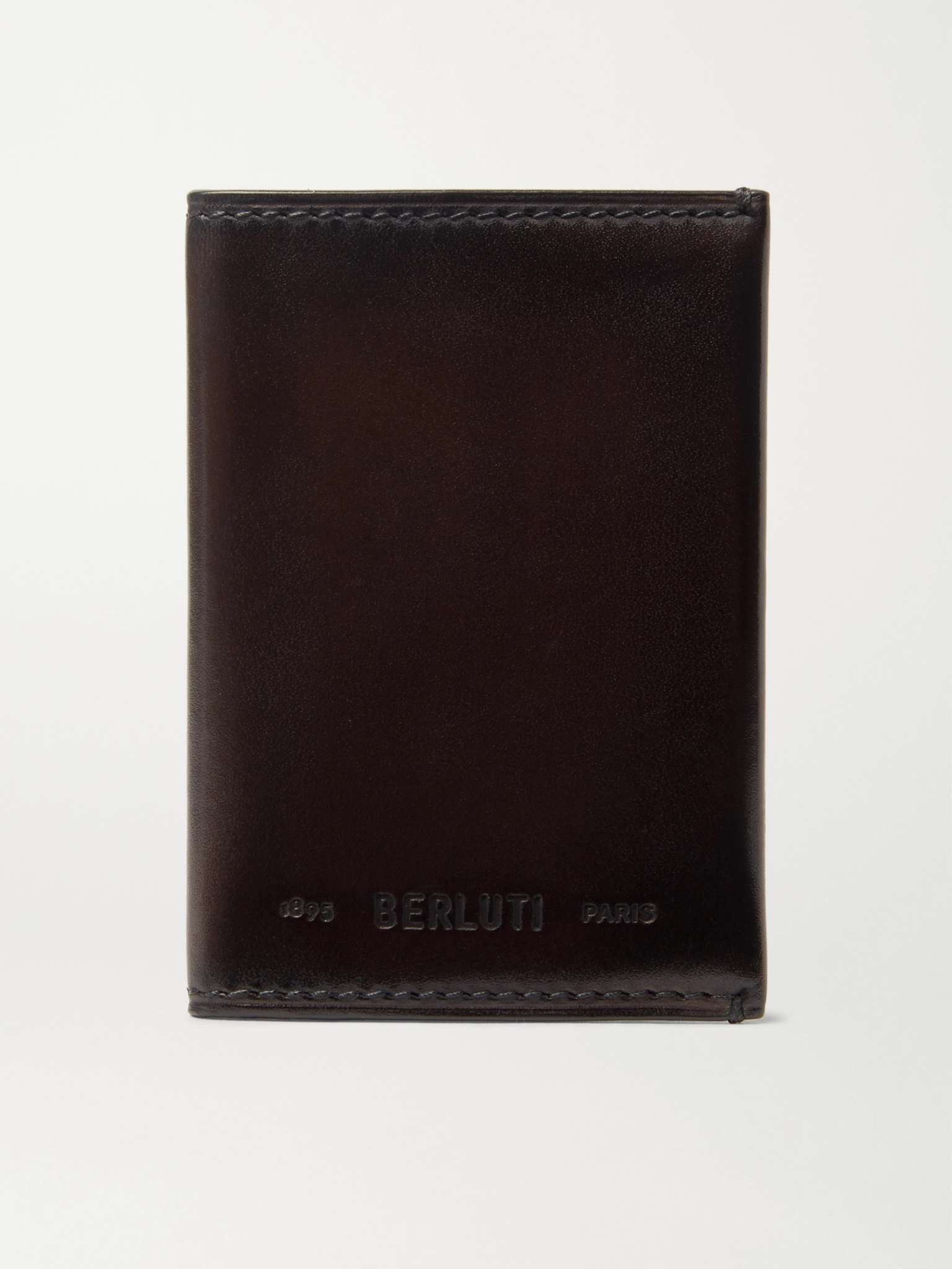 Ideal Burnished-Leather Bifold Cardholder - 1