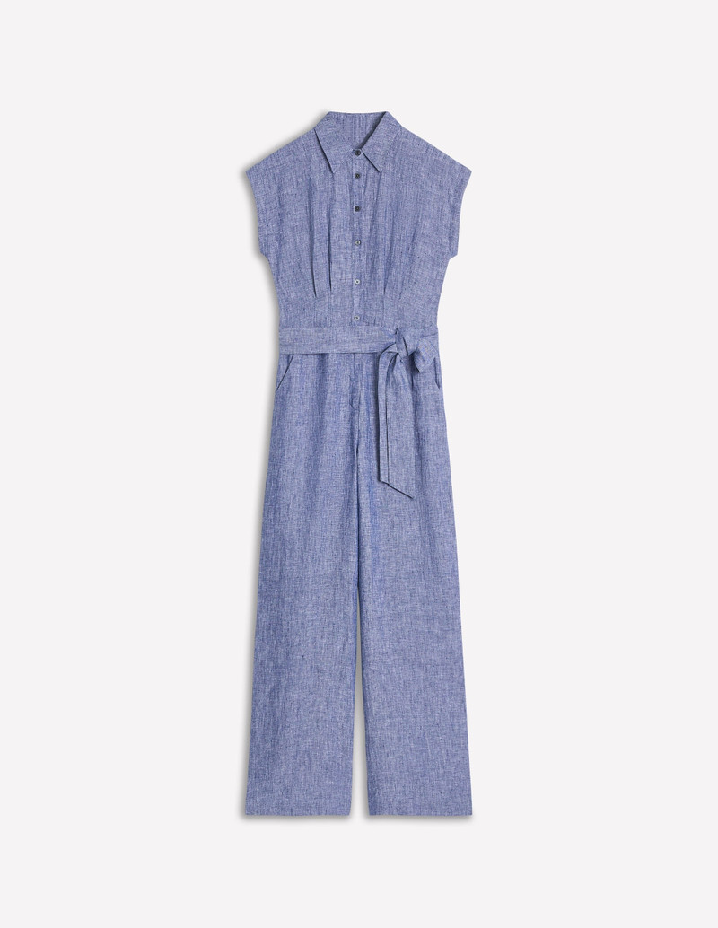 Colette Linen Jumpsuit-Authentic Blue Chambray 1