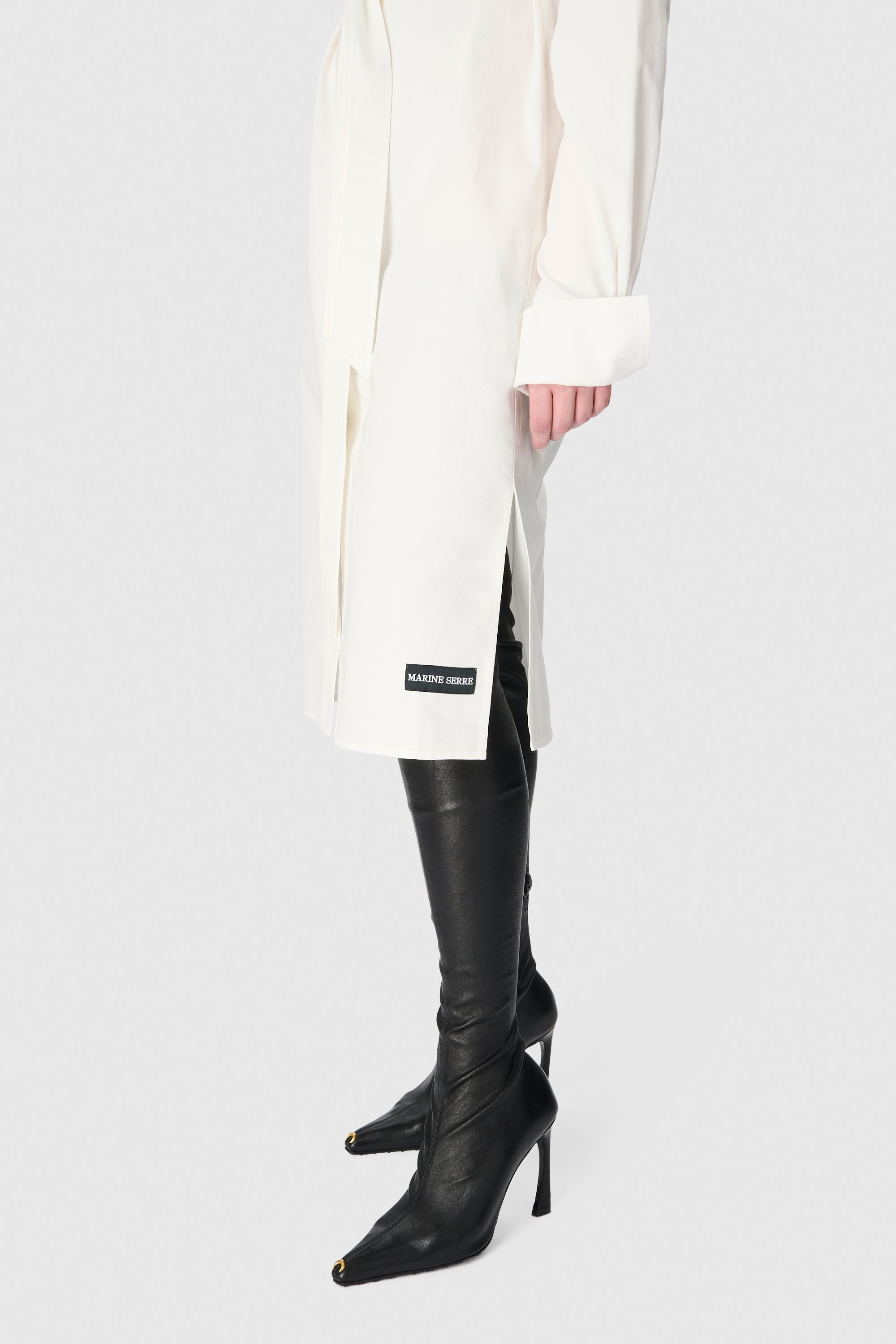 Regenerated Cotton Percale Wrapped Midi Dress - 4