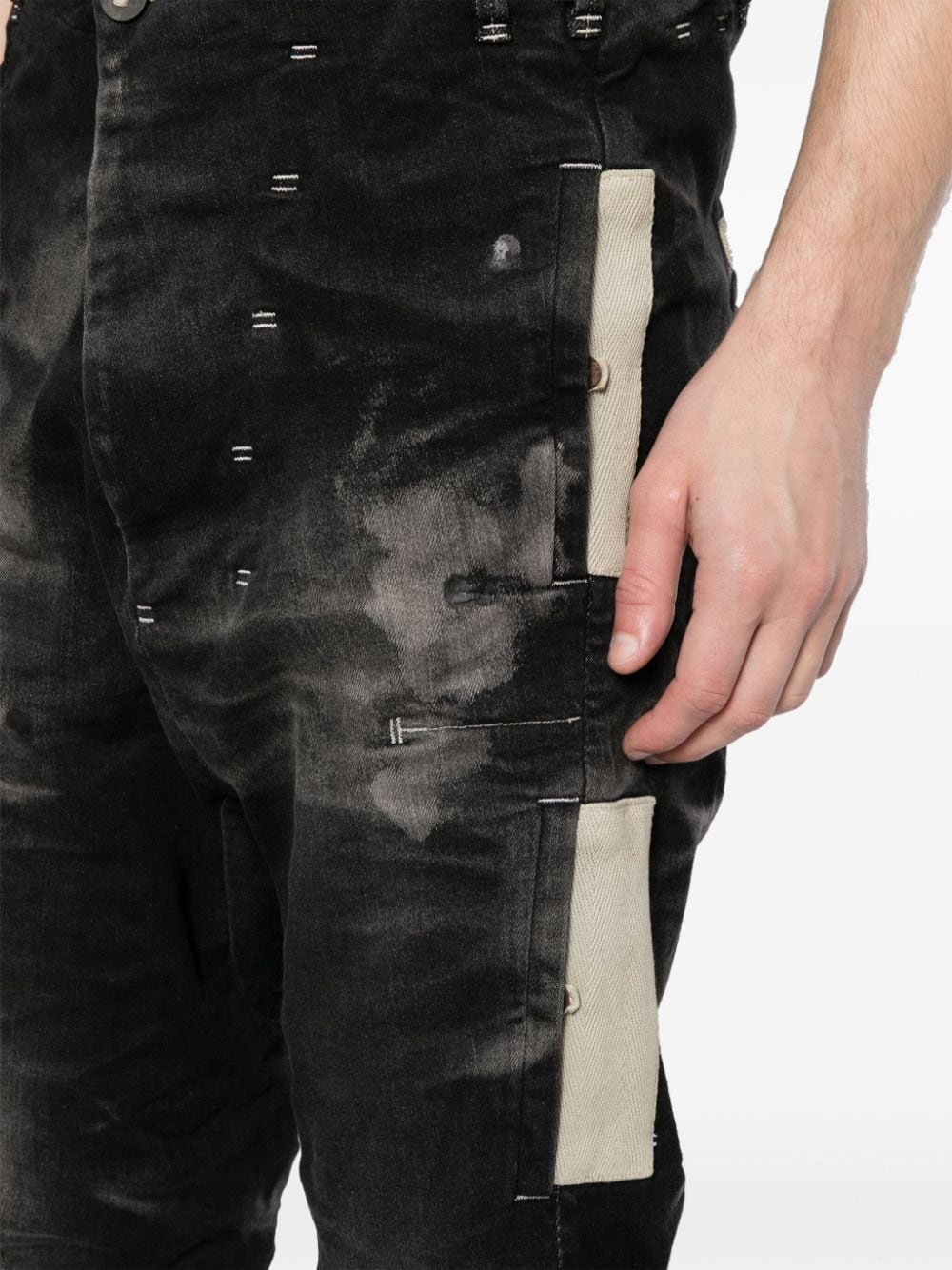 faded slim-cut jeans - 5