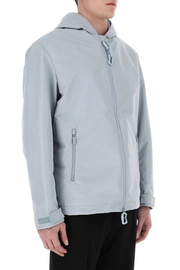 Off White Man Powder Blue Polyester Windbreaker - 3