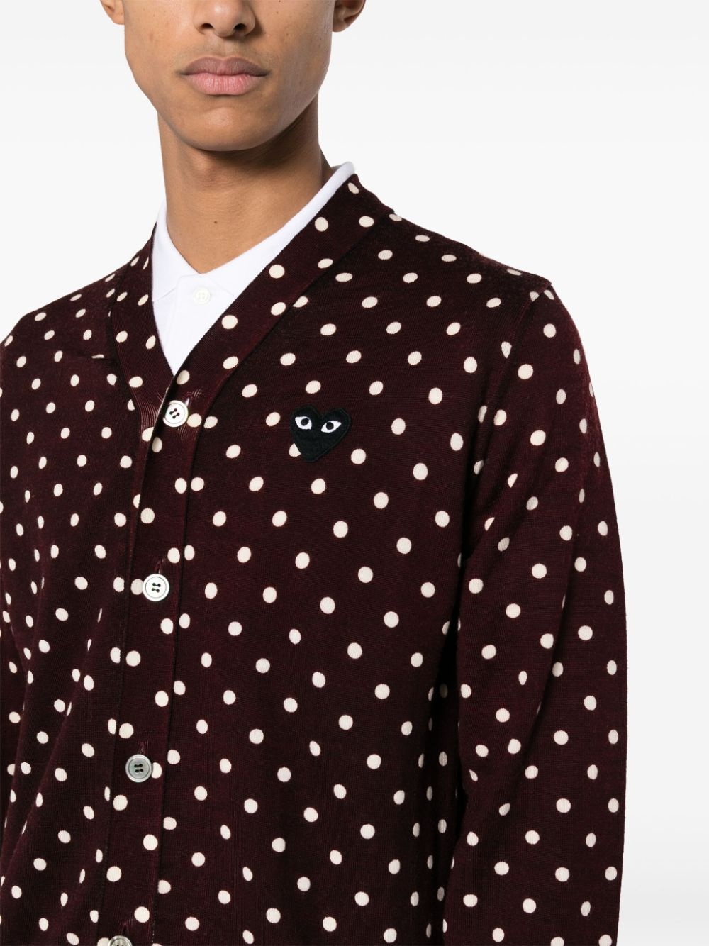 polka-dot wool cardigan - 5