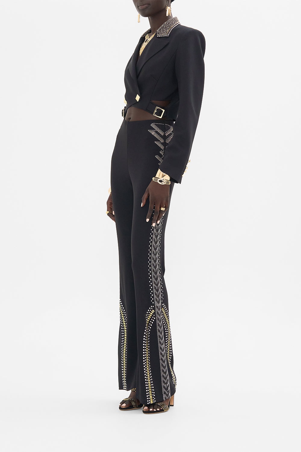 CROPPED JACKET WITH CUTOUT AND BUCKLE DETAIL - 4