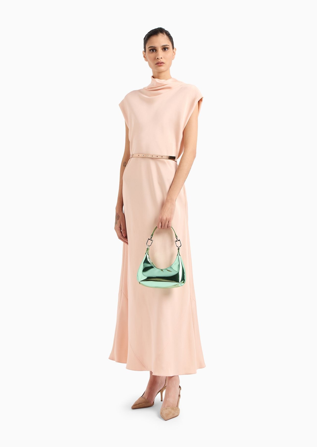 Lamé-leather la Prima mini hobo bag - 6