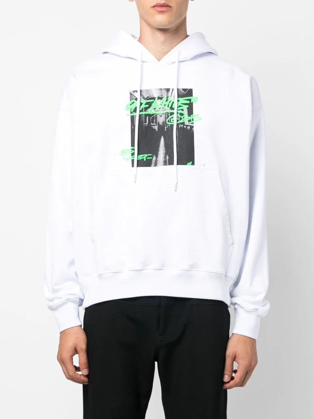 graphic-print cotton hoodie - 3