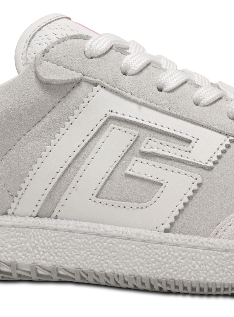 Balmain Swan trainers in calfskin and suede 8