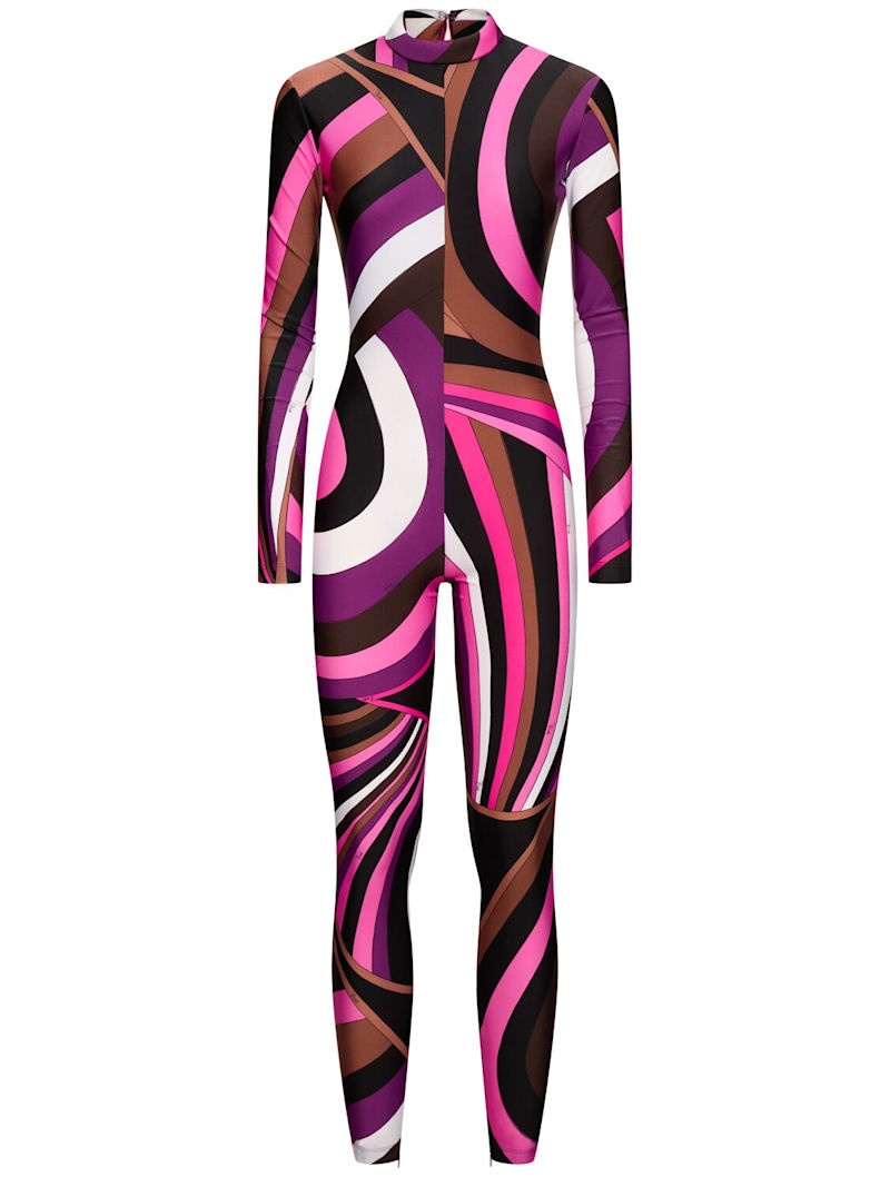 Printed lycra jumpsuit - 1