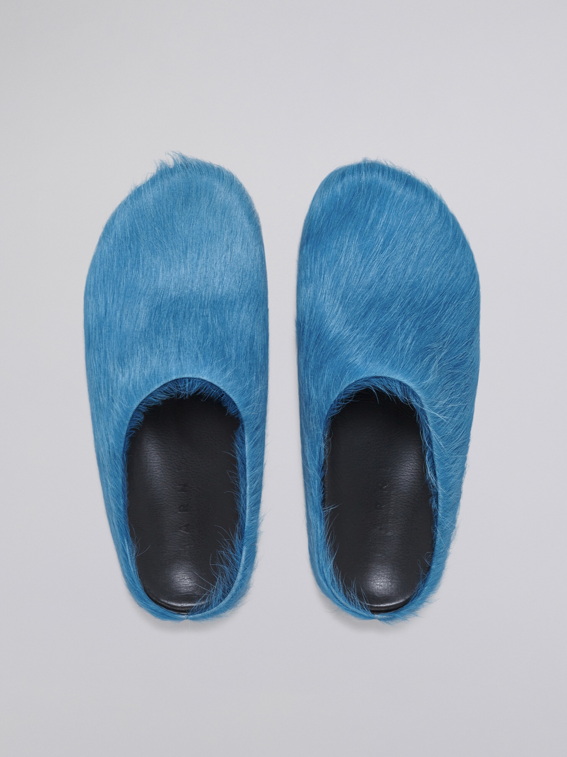 BLUE LONG HAIR CALFSKIN FUSSBETT SABOT - 4